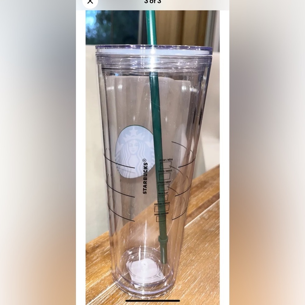 Collectable Starbucks clear 24oz tumbler original logo - Picture 3 of 3
